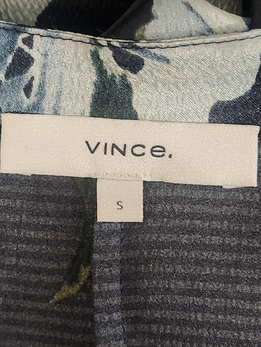VINCE Satin Iris Print Blouson Dress - Size S - Picture 14 of 16